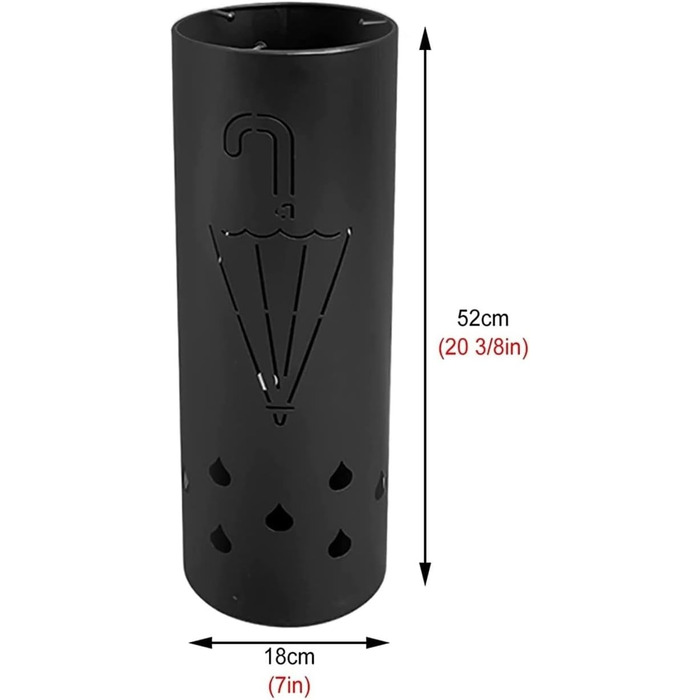 Тримач для парасольки Підставка для парасольки для внутрішнього використання, кругла порожниста різьблена підставка для парасольки з малюнком парасольки, залізний тримач для зберігання парасольки, декоративна багатоцільова підставка для парасольки чорна 1