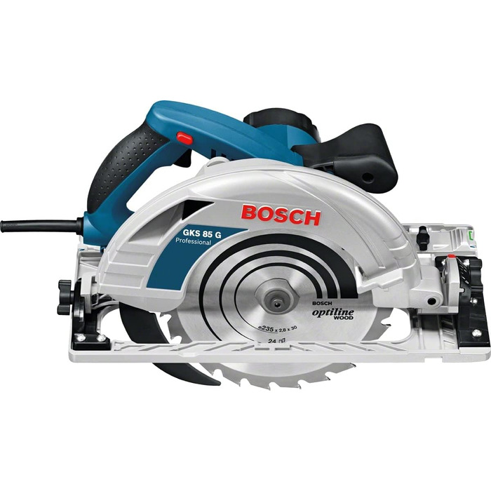 Професійна циркулярна пила Bosch GKS 85 G (у комплекті 1 пиляльний диск, Optiline Wood, 235 x 30/25 x 2,8 мм, 24, шестигранний клю