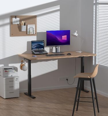 Електричне регулювання висоти каркаса столу з 2 двигунами, вантажопідйомність до 135 кг - Стабільний, 4 слоти пам&39яті, нагадування про сидячу/встанучу позицію, чорний