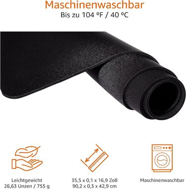 Великий прямокутний ігровий килимок для миші Storeo Basics, комп'ютерний, подовжений, чорний подовжений килимок для миші