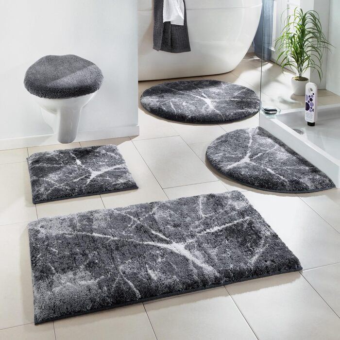 Килимок для ванної Erwin Mller, килимок для ванної, килимок для ванної, нековзний, мармурово-сірий, розмір 70x120 см - високопоглинальний, швидковисихаючий, підходить для підлоги з підігрівом (доступні інші розміри) Сірий килимок для ванної - 70x120 см