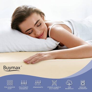 Простирадло Buymax 140x200 см бавовна 100 простирадло трикотаж, висота матраца до 25 см, колір Антрацитово-сірий KO-TEX Стандарт 1