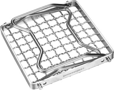 Портативний складаний гриль для кемпінгу Campingmoon над вогнем, роздільні печі, нержавіюча сталь 304 (дротяна сітка (MS-1011)) сріблястий