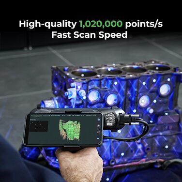 Сканер Creality Raptor X, бездротове сканування, 0,02 мм0,06 мм/м, 60 кадрів/с, 34-лінійний крос-лазер, 7-лінійний паралельний лаз