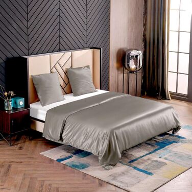 Шовковий комплект постільної білизни 3 шт. и, підодіяльник 200 х 220 см і 2 наволочки 80 х 80 см, гіпоалергенна шовкова постільна