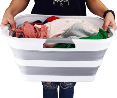 Складаний пластиковий кошик для білизни, 29 л, розбірний контейнер для зберігання, органайзер, портативна ванна для прання, компак