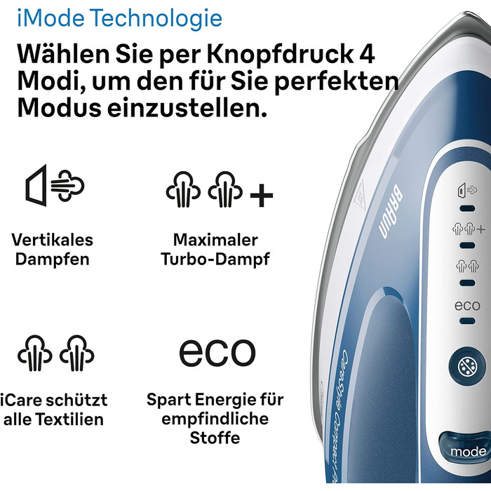 Парова прасувальна станція Braun CareStyle Compact Pro IS 2565 BL - парова праска з підошвою FreeGlide 3D, вертикальна подача пари