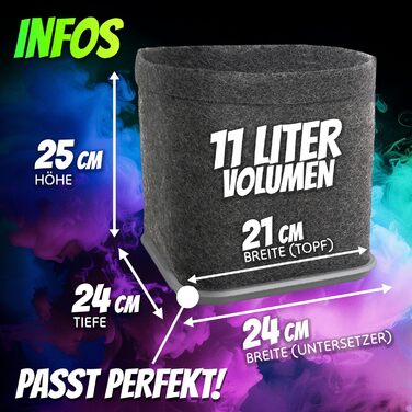 Горщики для рослин з блюдцями та без них у наборі, квадратні фетрові горщики об&39ємом 11 л кожен, тканинні горщики для вирощування та культивування рослин, 3 фетрових горщики з блюдцями