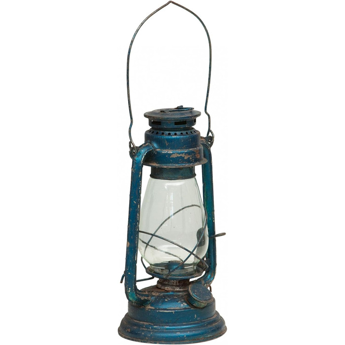Антикварний металевий олійний ліхтар Biscottini Д15,5 x Ш15,5 x В32,5 - Центральна композиція - Домашній декор - Ліхтар у стилі шеббі-шик - Кемпінг