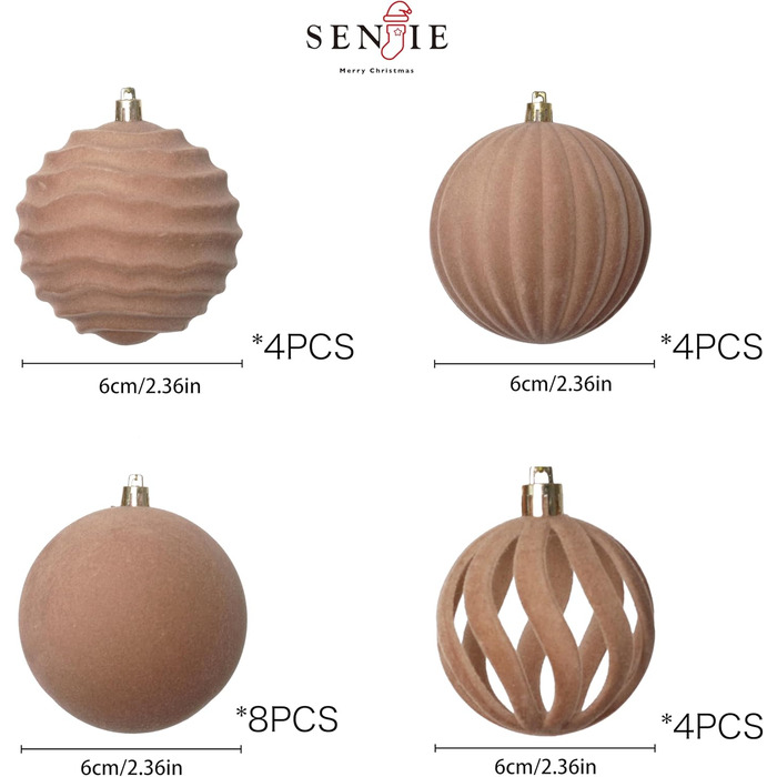 Різдвяні кульки 20 шт коричневий Senjie