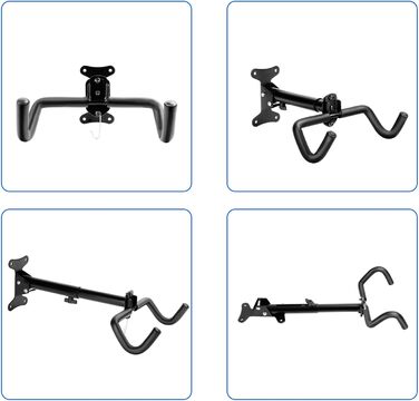 Велосипедний настінний тримач для велосипеда Кронштейн для шиї велосипеда Підставка для кріплення велосипеда Кут нахилу та відстань до стіни регулюється для велосипедних настінних кронштейнів для гаражів і будинків