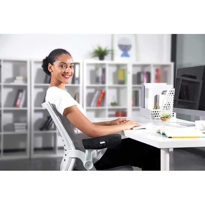 Ергономічні підлокітники Aloudy з піни з ефектом пам&39яті для офісних крісел, зручні чохли для підлокітників для ігрових крісел для зняття тиску з ліктів та передпліччя (комплект з 2 шт.)