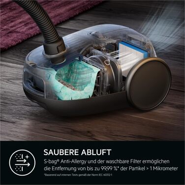 Пилосос із мішком AEG HYGIENIC 6000, 850 Вт, 3 роки гарантії, AB61H6SW Matt Wei