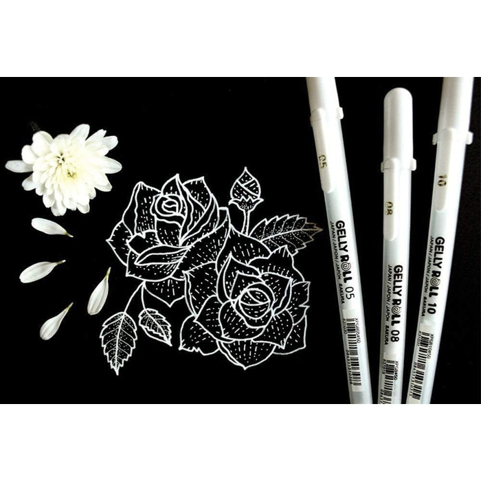 Ручки Яскрава Біла Sakura Pigma Micron Black, 03,05,1 мм, 3