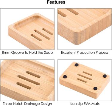 Шматки натурального дерев'яного бамбукового мила Дерев'яний, бамбуковий милотримач для душу ручної роботи Мильна скринька Мильна с