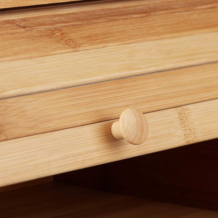 Хлібниця бамбукова HBT 16,5 x 40 x 27,5 см Хлібниця з рухомою кришкою для зберігання хліба зі збереженням аромату Хлібниця з рухом