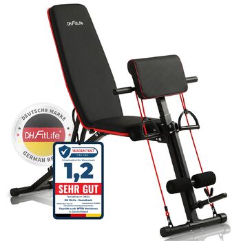 Складана регульована лава для штанги DH FitLife Похила та плоска лава для жиму лежачи, тренажера для спини та черевного пресу Багатофункціональна фітнес-лава для фітнесу та силових тренувань Лава для домашніх тренувань, модель 1, з лавою для згинання рук 