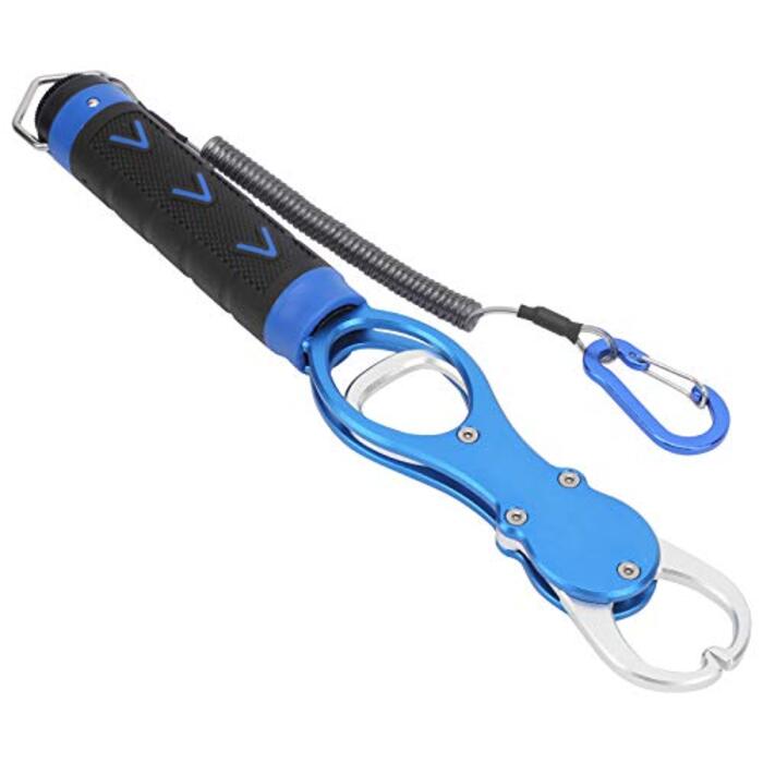 Рибний контролер ваги алюмінієвого сплаву риболовля хапачка для обробки та зважування інструмент для риби губа захоплення інструмент (синій)