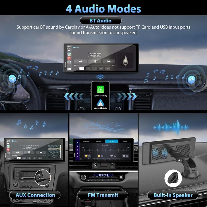 Бездротовий CarPlay та Android Auto 464 ГБ, онлайн та офлайн GPS, G00GLE Play, Netflix, Mirror Link, Bluetooth, GPS-антена, камера заднього виду, повноекранний екран 10,26 дюйма, площа дисплея 9,3 дюйма W102PLUS