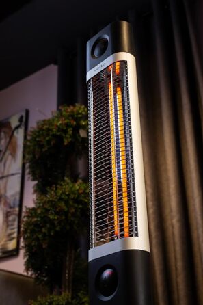 Інфрачервоний обігрівач - Енергозберігаючий радіаційний обігрівач - Сертифіковано TV/GS - Миттєве тепло будь-де - Окремостоячий пристрій - Електричний - Обігрівач для патіо з пультом дистанційного керування - Електричний обігрівач - 1700 Вт - 2 роки гаран