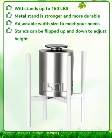 Регульована підставка для рослин JANE EYRE металевий тримач для горщиків з антикорозійним покриттям, велика підставка для рослин для дому, тримач для рослин у горщиках, підходить для різних горщиків (білий)