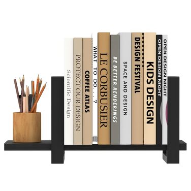 Регульована настільна книжкова полиця, настільні полиці, дерев&39яна підставка для полиць, органайзер для зберігання, розширювана полиця для дисплея, настільна полиця для домашнього офісу, школи (чорна)
