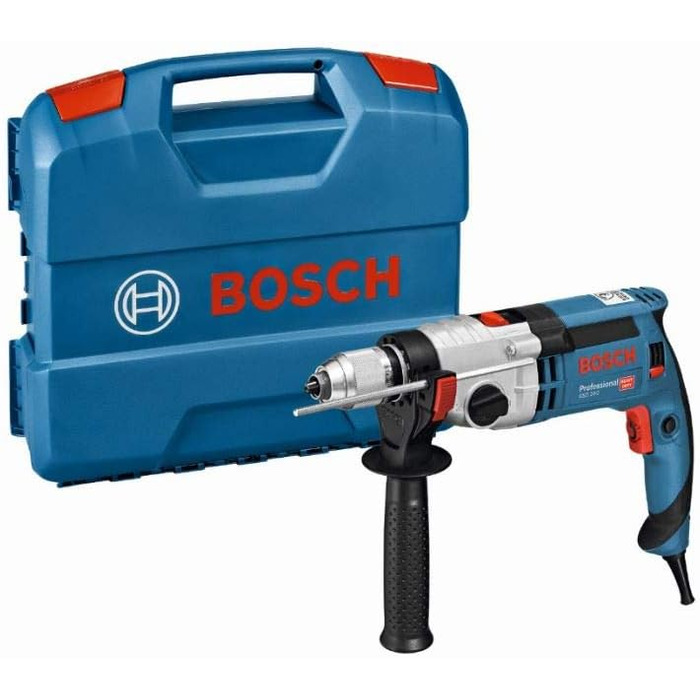 Ударний дриль Bosch Professional GSB 24-2 (потужність 1100 Вт, макс. крутний момент 40/14,5 Нм, вкл. швидкозатискний патрон, додат