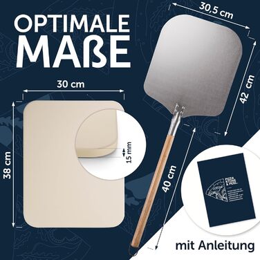 Камінь для піци з високоякісного кордієриту для піци, як італійська - термостійкий до 900 C - Камінь для піци для духовки та гриля