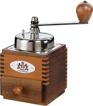 Кавомолка Zassenhaus Montevideo Ручна кавомолка з кавомолкою з міцної спеціальної сталі Регульований крупний/дрібний помел Корпус
