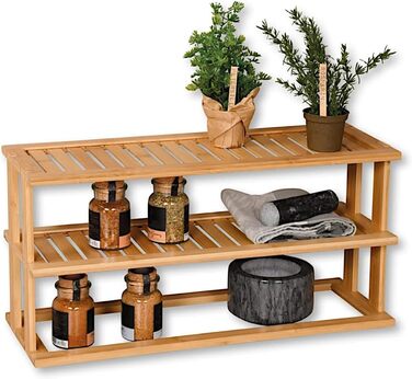 Кухонна полиця, Матеріал Бамбук, Розміри 55 x 27 x 20 см, Колір Коричневий 58806