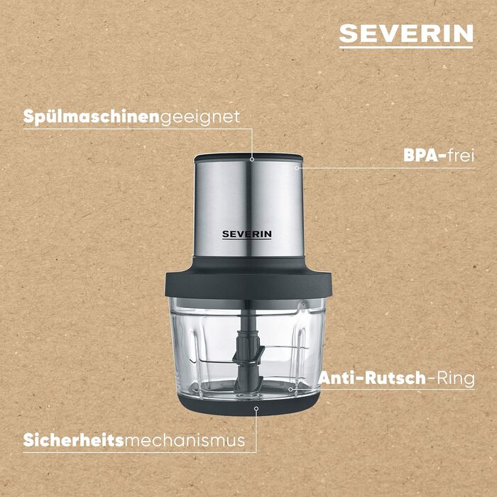 Акумуляторний універсальний подрібнювач, мультишредер для грубого та дрібного подрібнення, подрібнювач з широким набором аксесуарів, нержавіюча сталь чорного матового/матова, KM 3866