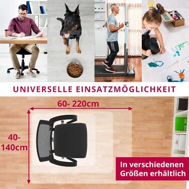Захисний килимок для підлоги без запаху, килимок для офісного крісла зі скошеним V-подібним краєм, прямокутний, 100 x 140 см, злегка матовий, прозорий, протиковзкий килимок для крісла, можна прати, килимок для підлоги 140 x 100 см (прямокутний)