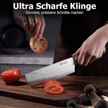 Японський ніж PAUDIN, довжина леза 17 см Ніж Нарікі Ніж для нарізання Ніж для нарізання Кухарський ніж з високоякісної нержавіючої