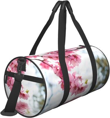 Спортивна сумка-мішок для подорожей з весняним природним принтом, чорна, універсальний розмір, дорожня сумка