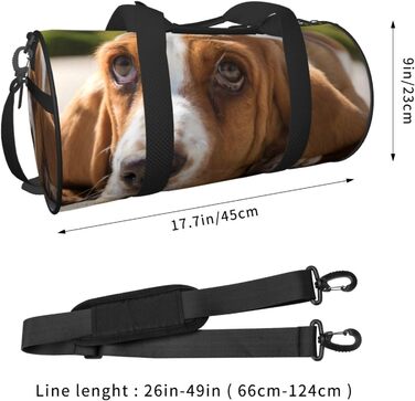Спортивна сумка для подорожей, принт Бассет-гаунд, Чорна, Універсальний розмір, Дорожня сумка