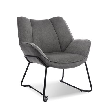 Сучасне крісло-гойдалка, реклайнер, диван-гойдалка з подушками, крісло для читання, балконний диван, пелюсткоподібний з підлокітниками, невеликий диванчик, крісло-косметика, ергономічне крісло, 72 x 67 x 80 см (сірий)