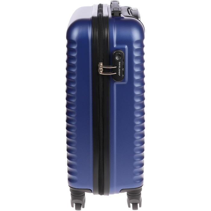 Ручна поклажа Christian Wippermann, 4 колеса, чорна з візерунком у смужку, валіза, візок, легка, кабіна, стандарт IATA, 55x35x23 см