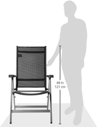 Крісло для тераси, 5-ступінчасте регулювання, подвійний пакет, 60,5D x 110W x 69H см, сірий Twin Pack одномісний