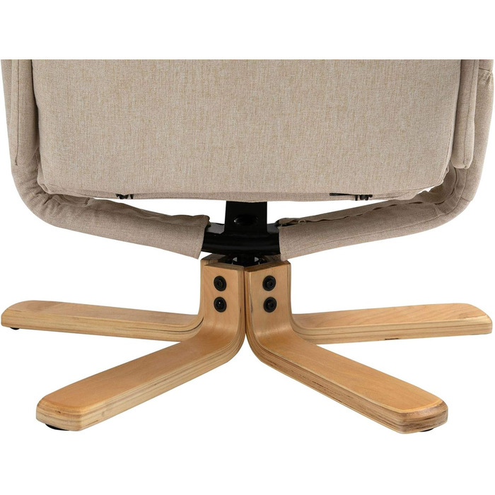 Крісло-реклайнер IDIMEX Charly з підніжкою, поворотне та регульоване по куту нахилу, бежевий максимум навантаження 100 кг для вітальні, крісло для телевізора, крісло-реклайнер, м&39яке крісло та підніжка