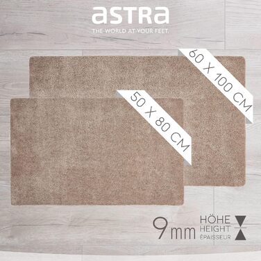 Килимок для дверей Astra Indoor, нековзний - легкий у догляді, миється, брудозатримуючий килимок - вхідний килимок без ПВХ - високопоглинаючий килимок, сіро-коричневий, 50 x 80 см (прямокутний), бежевий