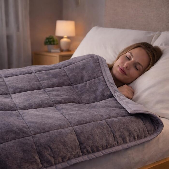 Обтяжена ковдра 6,5 кг 135x200 см зі скляними намистинами, можна прати в пральній машині, 100 бавовна, дихаюча для кращого сну