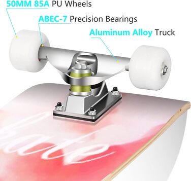 Скейтборд 31" Pro Classic 7-шаровий канадський клен ABEC-7 85A – повний компліт для початківців та профі, яскравий принт