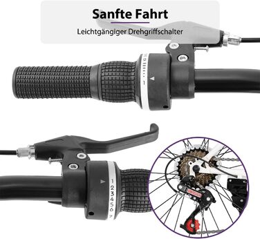 Гірський велосипед HILAND 24/26 дюймів, 21-швидкісний подвійний V-подібний гальмо MTB, гірський велосипед для підлітків та дорослих, чоловіків та жінок, білий 24 дюйми