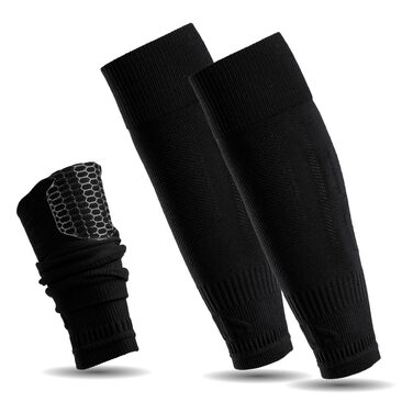 Накладки на щитки для футбольних гомілок із силіконовою ручкою Ready for Sport 1 пара накладок на щитки нековзні, легкі, гнучкі Футбольні трубки для чоловіків, жінок та дітей Один розмір Чорний