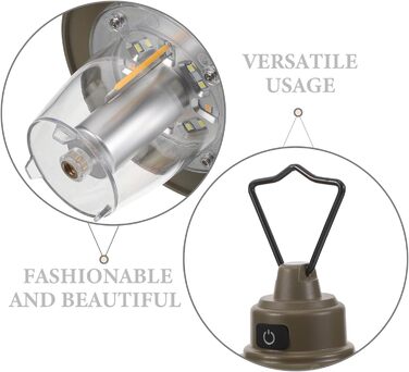 Акумуляторний світлодіодний кемпінговий ліхтар Ciieeo USB з акумулятором 1200 мАг, ретро-ліхтар для вулиці з підставкою та гачком, портативний ліхтар для намету та аварійне освітлення для кемпінгу та відключення електроенергії.