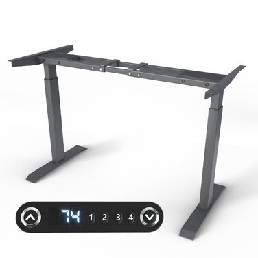 Каркас столу VESKA з регульованою висотою - Каркас столу - Каркас офісного столу з подвійним двигуном, електричним регулюванням висоти, сенсорним екраном та функцією пам&39яті (антрацит)