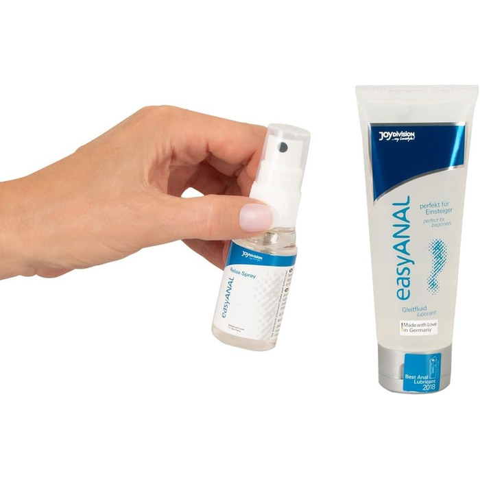 Змазка JOYDIVISION easyANAL 3080 мл НАБІР Змазка тривалої дії для нього та неї Змазка, що підходить для латексних презервативів Рідина з оптимізованим pH гель 80 мл спрей 30 мл