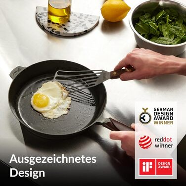 ОРИГІНАЛЬНА чавунна сковорода індукційна 28 см - чавунна сковорода для всіх типів плит - чавунна сковорода тонко відшліфована - 10