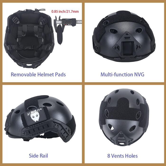 Набір шоломів для страйкболу PJ Type Тактичний військовий шолом для пейнтболу Airsoft Fast з чохлом