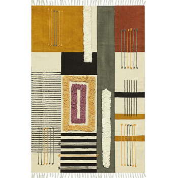 Килимок прямокутний, прямокутний, бавовна, Дуррі, геометричний килим кілім, для приміщень і вулиці, плоске плетіння, килимки для с